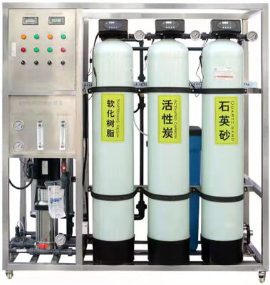 1TPH 2.1kW-380-415V 3xFRP Tanks Brackish Water Reverse Osmosis Water Plant