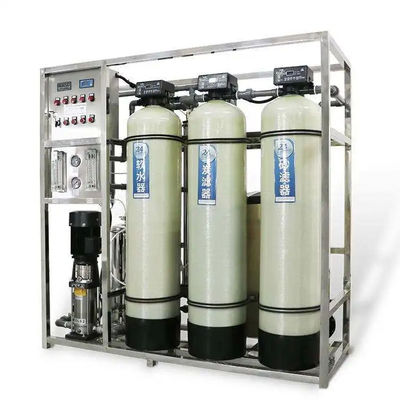1TPH 2.1kW-380-415V 3xFRP Tanks Brackish Water Reverse Osmosis Water Plant