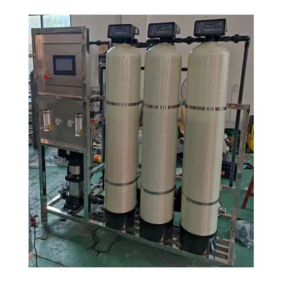 1TPH 2.1kW-380-415V 3xFRP Tanks Brackish Water Reverse Osmosis Water Plant