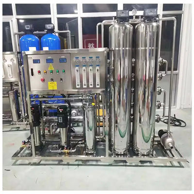 1TPH 2.1kW-380-415V 2xSS304 Tanks Brackish Water Reverse Osmosis Water Plant