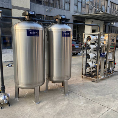 5TPH 7.4kW-380-415V 2xSS304 Tanks Brackish Water Reverse Osmosis Water Plant
