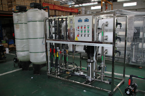 8TPH 14kW-380-415V 2xFRP Tanks Brackish Water Reverse Osmosis Water Plant