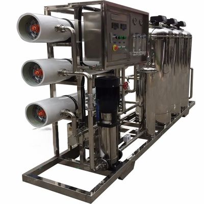 5TPH 7.4kW-380-415V 3xSS304 Tanks Brackish Water Reverse Osmosis Water Plant