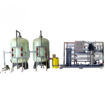 10TPH 19kW-380-415V FRP Tanks Brackish Water Reverse Osmosis Water Plant