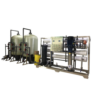 10TPH 19kW-380-415V FRP Tanks Brackish Water Reverse Osmosis Water Plant