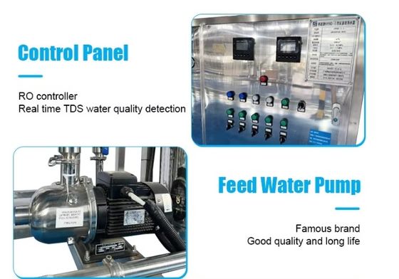Customizable 250L/H 3xSS304 Tanks Brackish Water Reverse Osmosis Water Plant