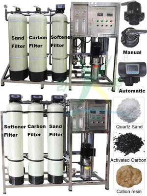Small RO-500L/H 3x FRP Tanks Standard Drinking Water Purification Systems