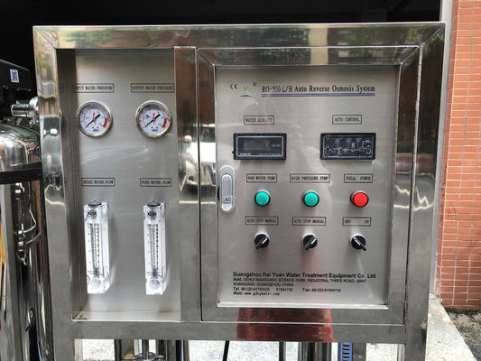 500L/H 2xSS304 Storage Tank Reverse Osmosis Water Plant For Commercial Water Treatment