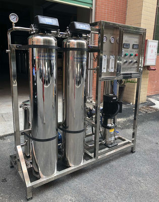 500L/H 2xSS304 Storage Tank Reverse Osmosis Water Plant For Commercial Water Treatment