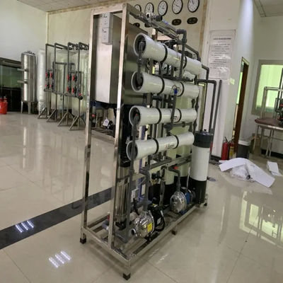 1TPH 2xFRP Tanks Reverse Osmosis Water Plant For Drinking / Farm / Irrigation