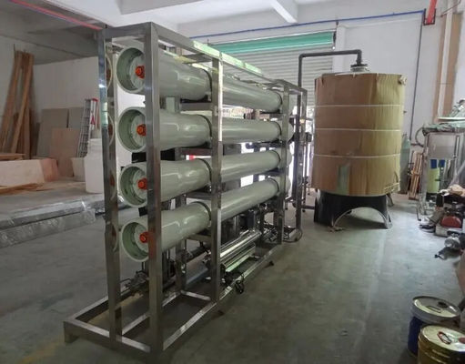 8TPH 14kW FRP Tanks RO Industrial Auto Drinking Water Treatment Machine With Operational Status Indicators