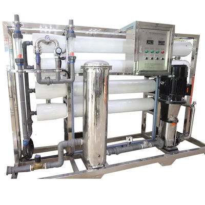 8TPH 14kW FRP Tanks RO Industrial Auto Drinking Water Treatment Machine With Operational Status Indicators
