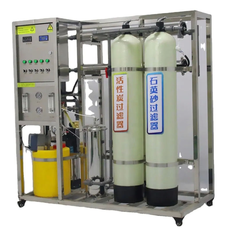 500L/H 1.7kW-380-415V 2x FRP Tanks Brackish Water Reverse Osmosis Water Plant