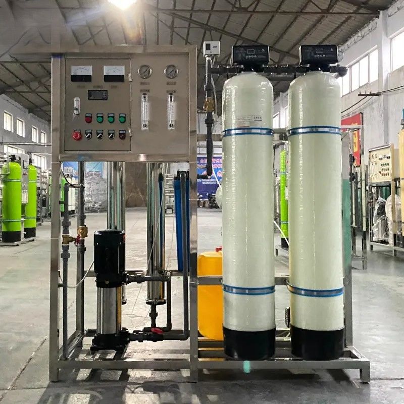 2 FRP Tanks Industrial 500LPh RO Membrane Water Filter System