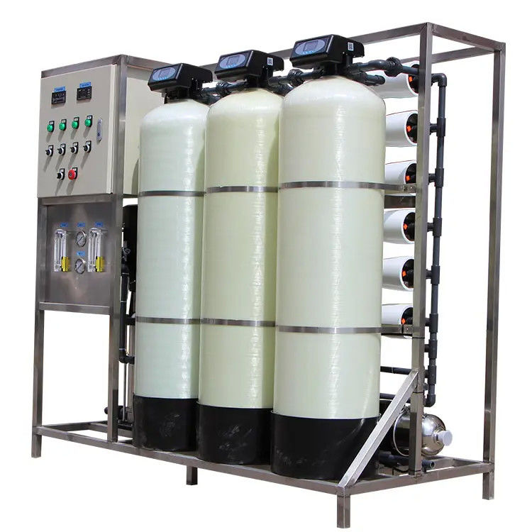 1.5TPH 3xFRP Tanks 160*85*170cm Reverse Osmosis Water Plant For Industry